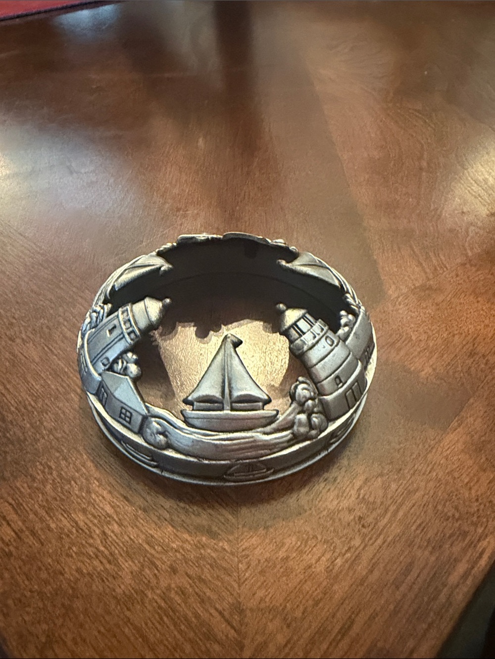 Yankee Candle Illuma Lid Metal Jar Candle Topper Sailboat Nautical